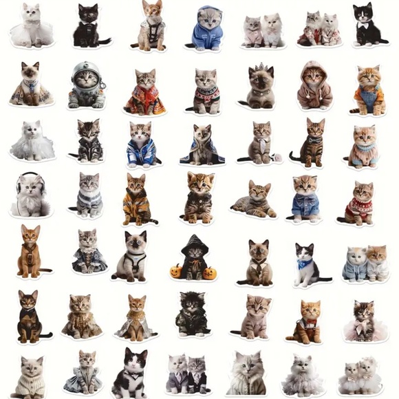 NIP! 50 Pieces of Adorable Realistic Cat and Kitten Stickers! - Picture 9 of 10